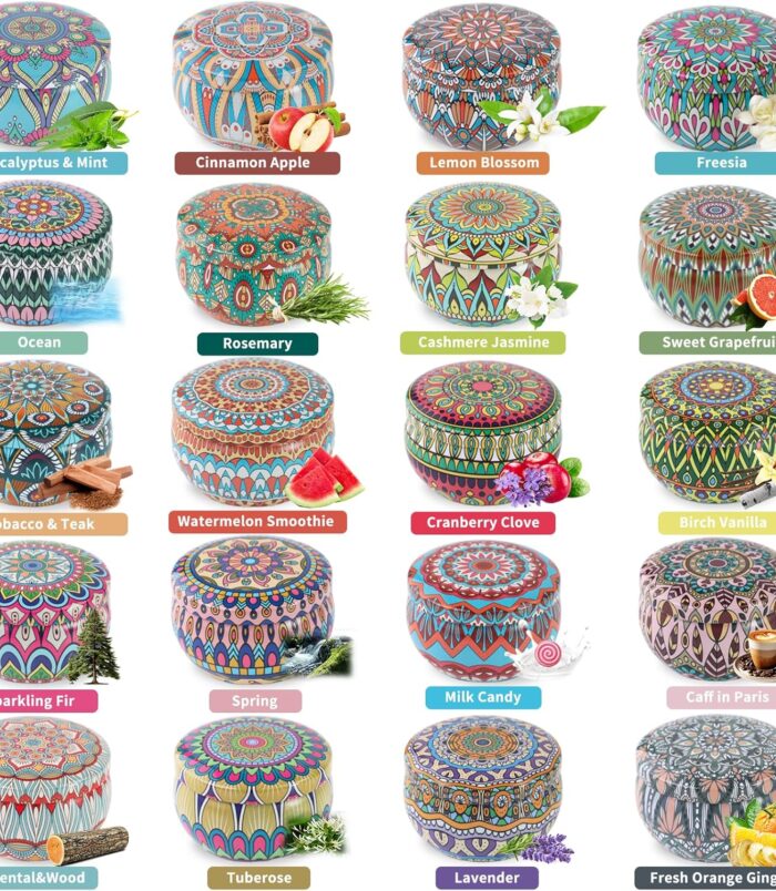 20 Natural Soy Wax Candle Set Last for 400 Hours Aromatherapy