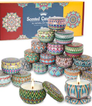 20 Pack 49.5 Oz Natural Soy Wax Candle Set Last for 400 Hours Aromatherapy