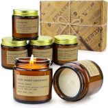 Soy Wax Long Lasting Amber Jar of 6 Pack Candles